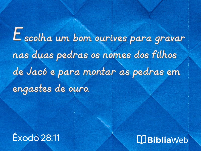 Êxodo 28:11 em imagem para compartilhar