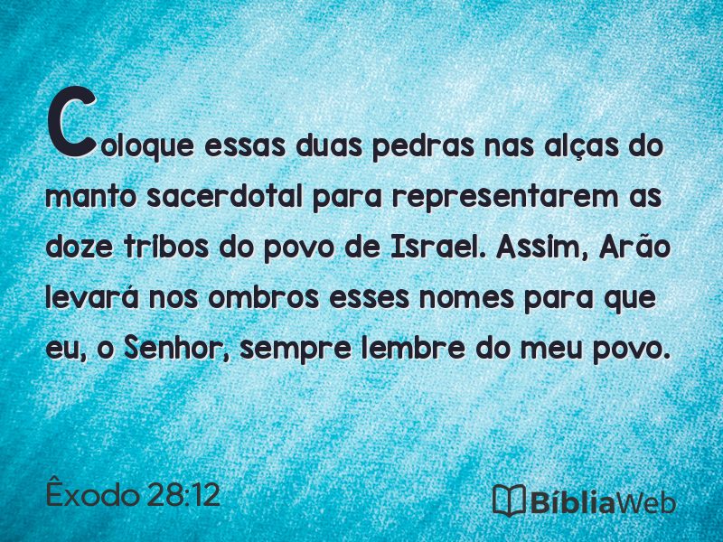 Êxodo 28:12 em imagem para compartilhar