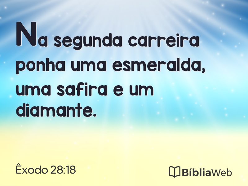 Êxodo 28:18 em imagem para compartilhar