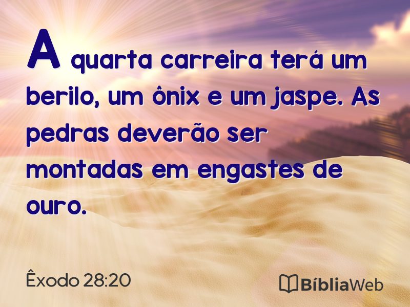 Êxodo 28:20 em imagem para compartilhar