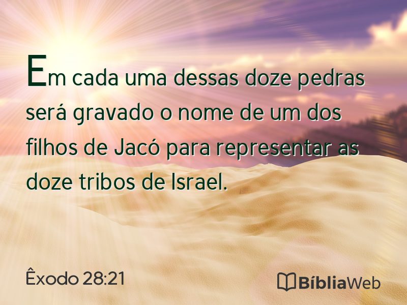 Êxodo 28:21 em imagem para compartilhar