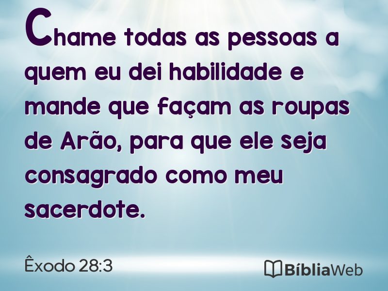Êxodo 28:3 em imagem para compartilhar