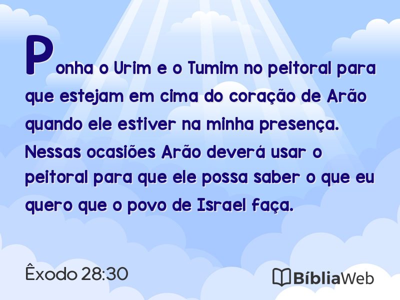 Êxodo 28:30 em imagem para compartilhar
