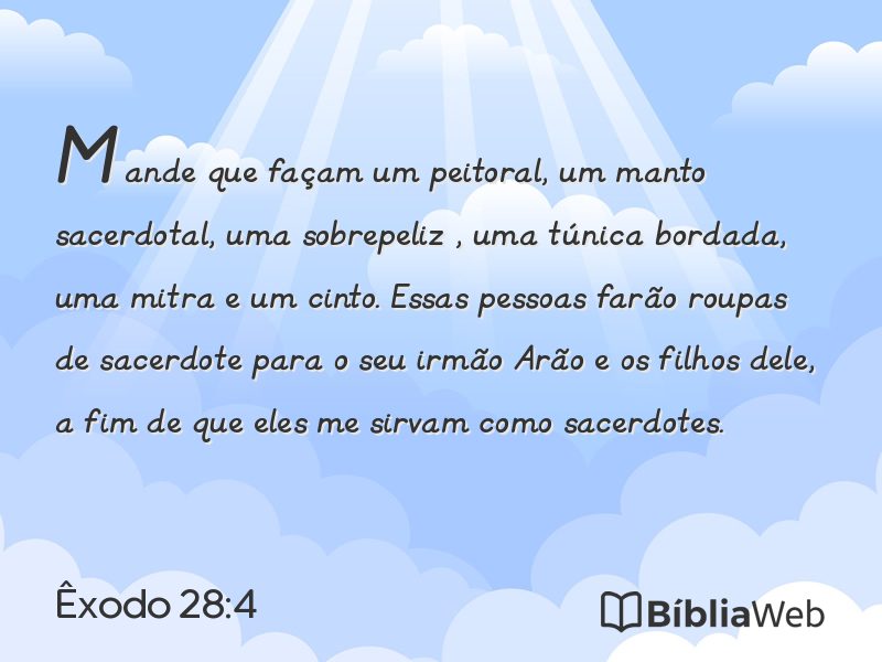 Êxodo 28:4 em imagem para compartilhar