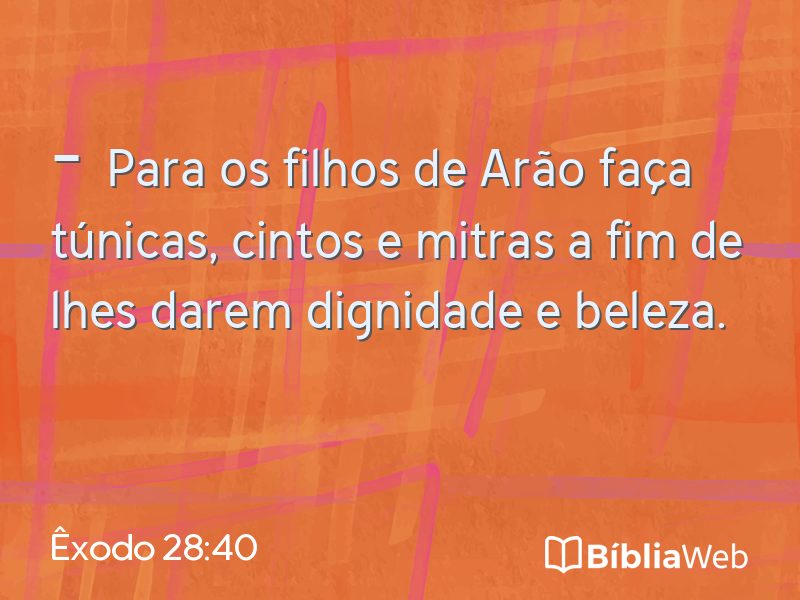 Êxodo 28:40 em imagem para compartilhar