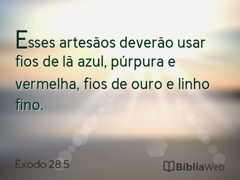 Êxodo 28:5 em imagem para compartilhar