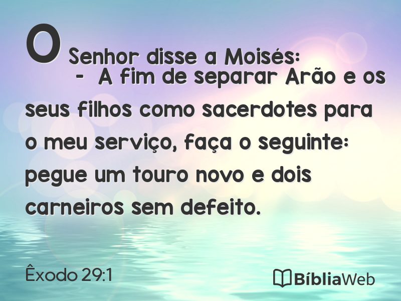 Êxodo 29:1 em imagem para compartilhar