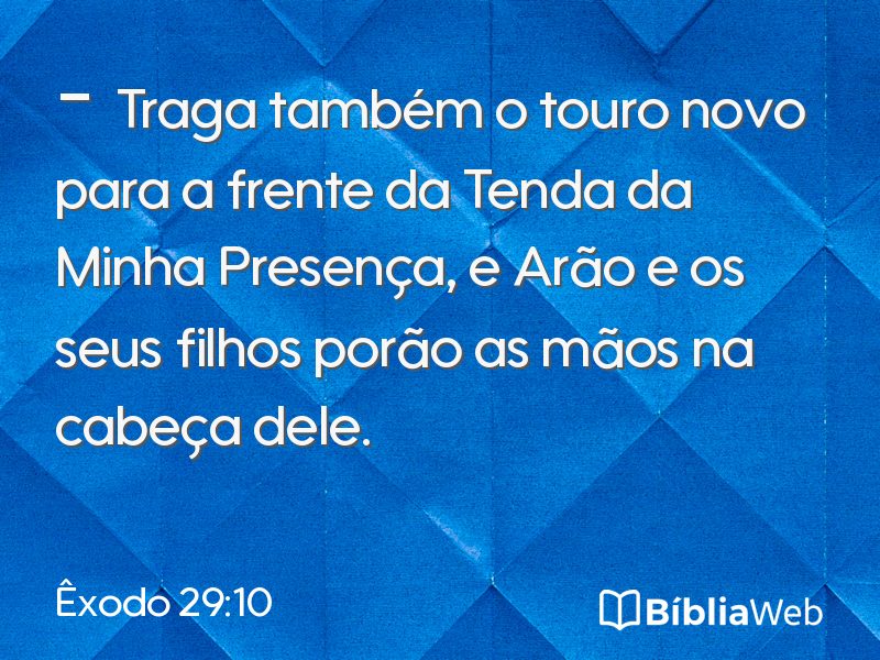 Êxodo 29:10 em imagem para compartilhar