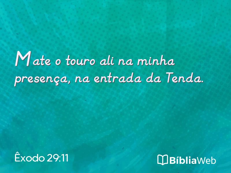 Êxodo 29:11 em imagem para compartilhar