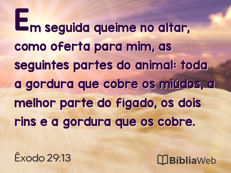 Êxodo 29:13 em imagem para compartilhar