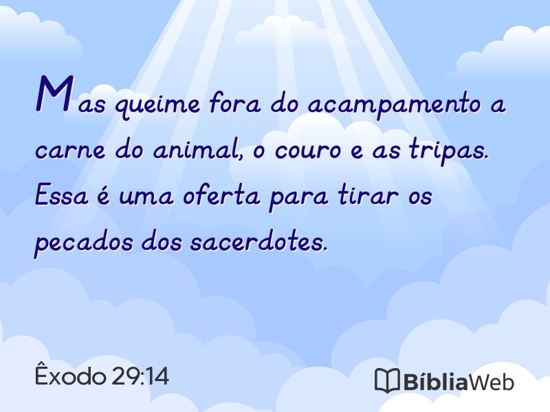 Êxodo 29:14 em imagem para compartilhar