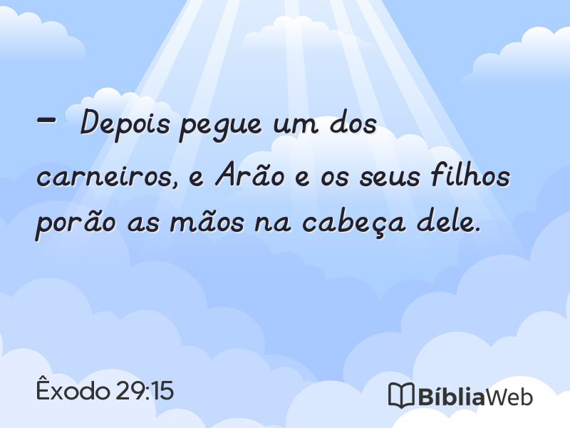 Êxodo 29:15 em imagem para compartilhar