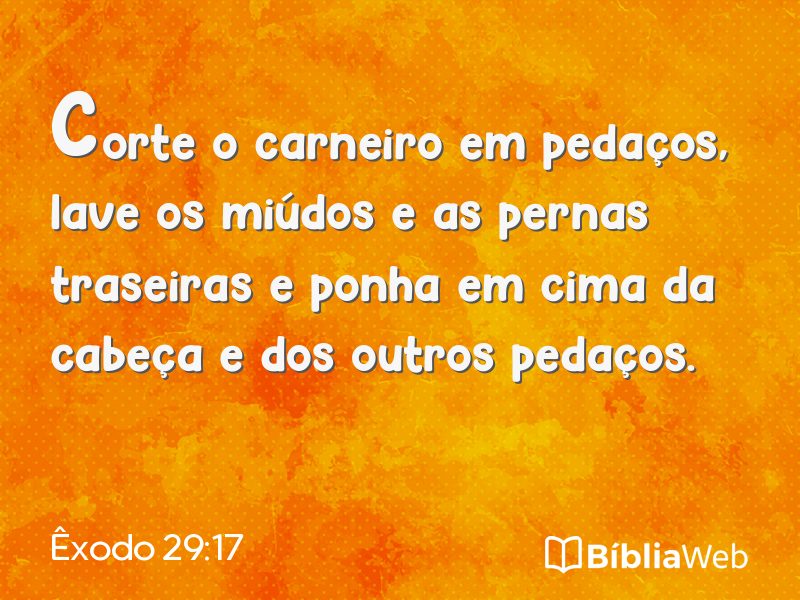Êxodo 29:17 em imagem para compartilhar