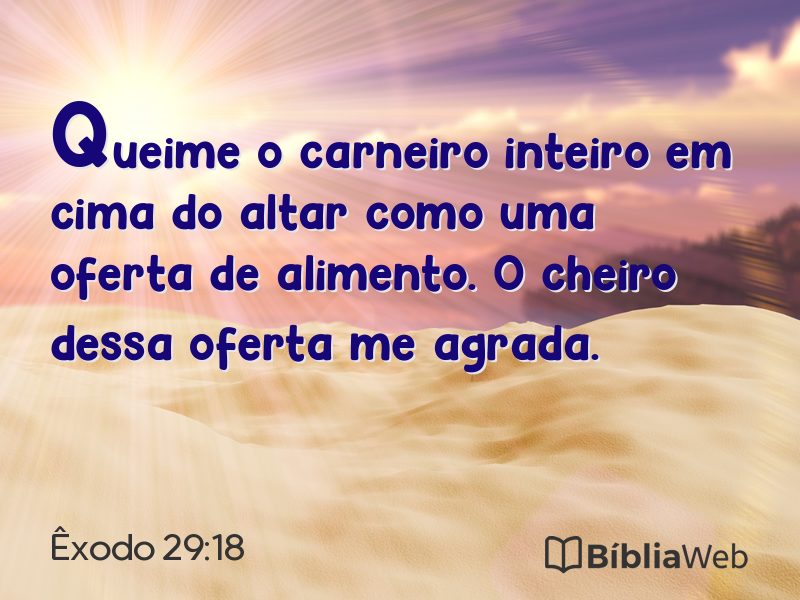 Êxodo 29:18 em imagem para compartilhar