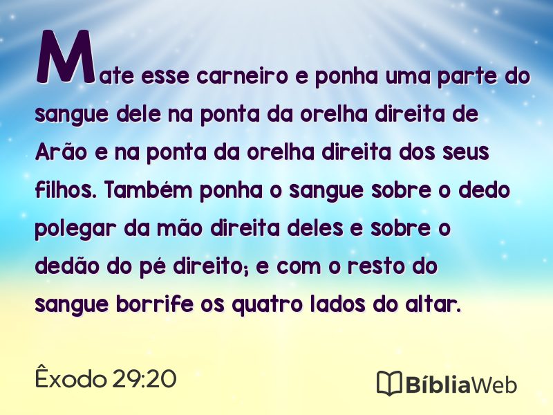 Êxodo 29:20 em imagem para compartilhar