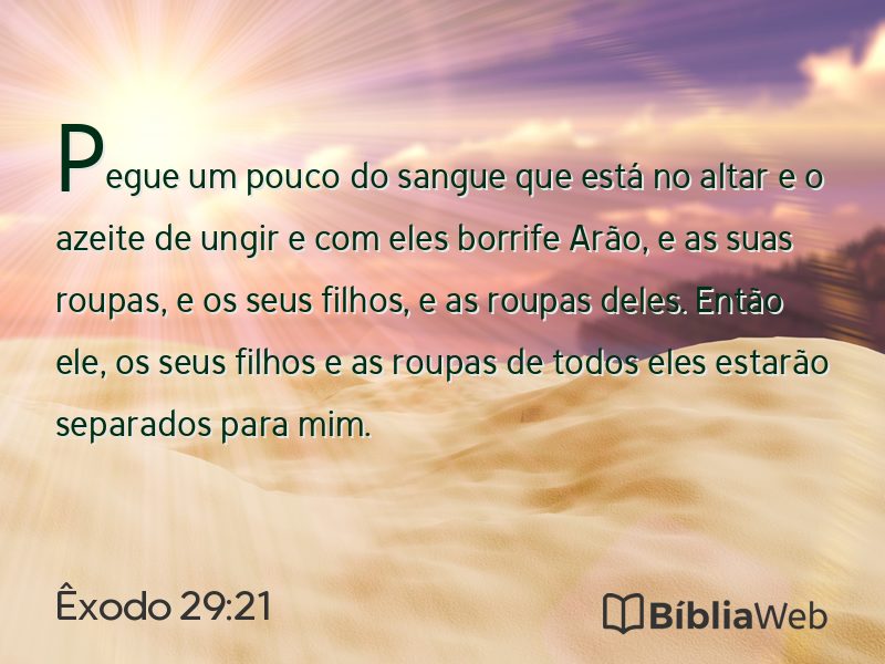 Êxodo 29:21 em imagem para compartilhar