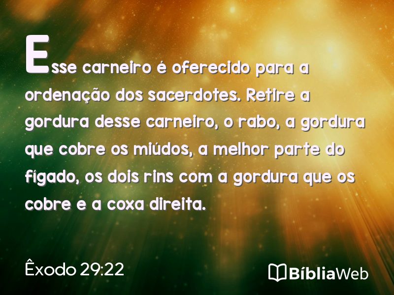 Êxodo 29:22 em imagem para compartilhar