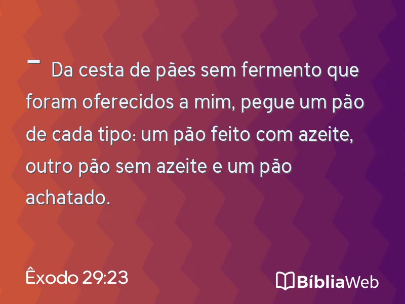 Êxodo 29:23 em imagem para compartilhar
