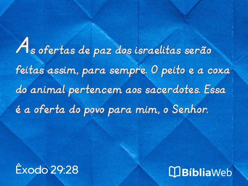 Êxodo 29:28 em imagem para compartilhar