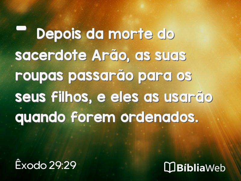 Êxodo 29:29 em imagem para compartilhar