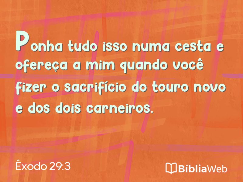 Êxodo 29:3 em imagem para compartilhar