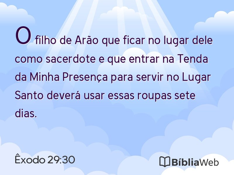 Êxodo 29:30 em imagem para compartilhar