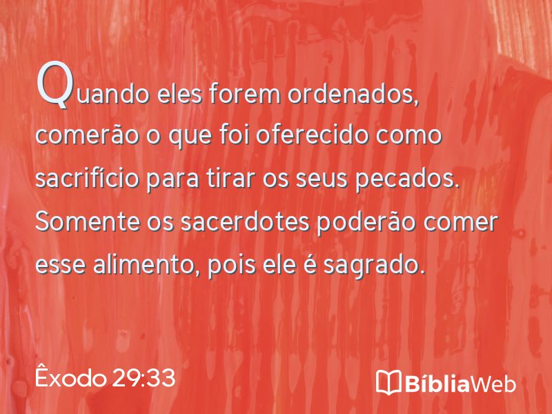 Êxodo 29:33 em imagem para compartilhar