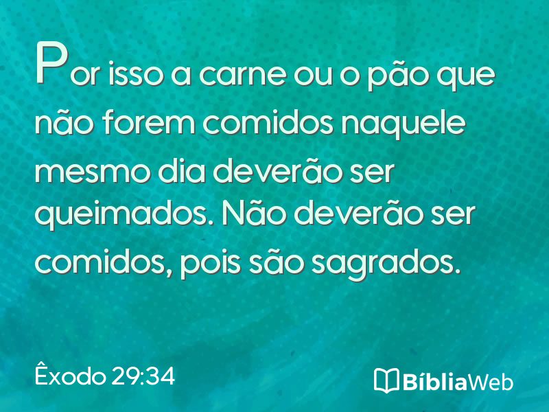 Êxodo 29:34 em imagem para compartilhar