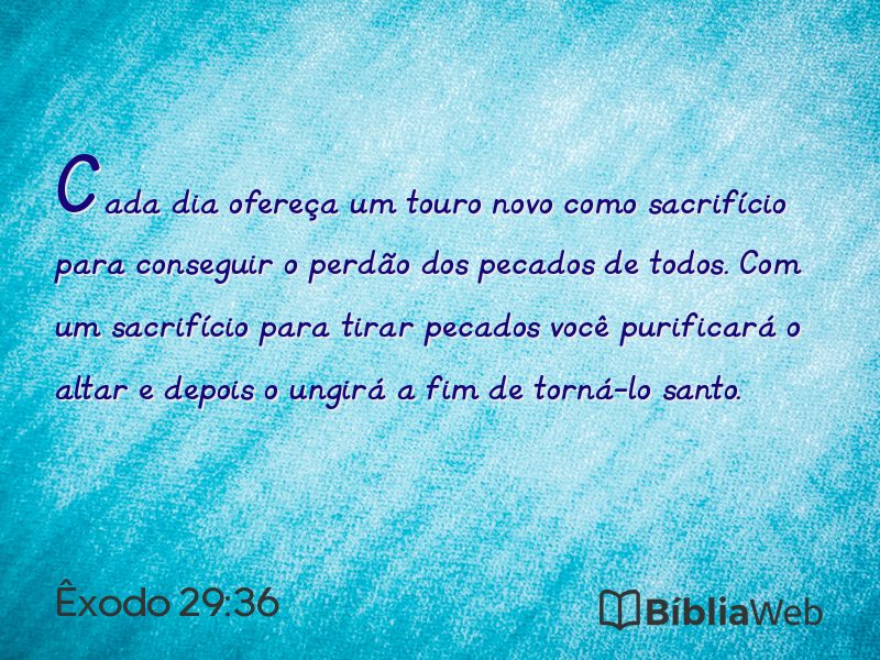 Êxodo 29:36 em imagem para compartilhar