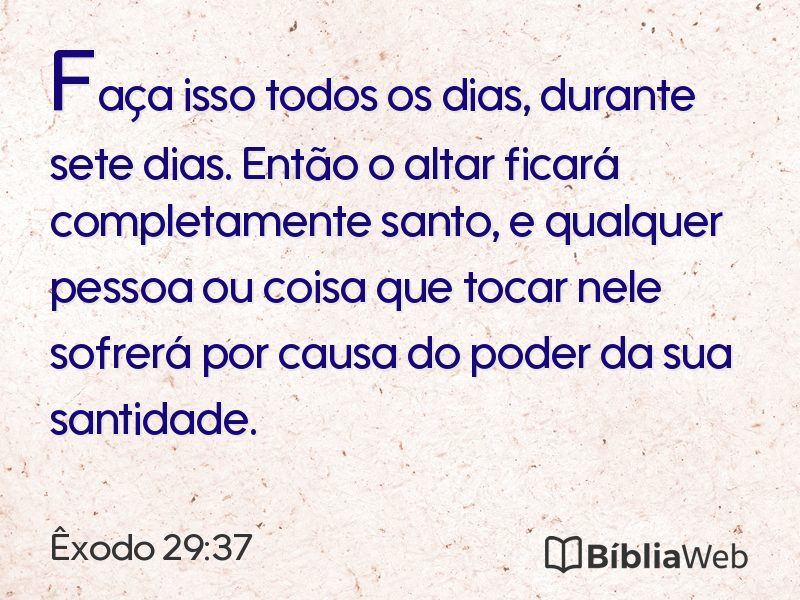 Êxodo 29:37 em imagem para compartilhar