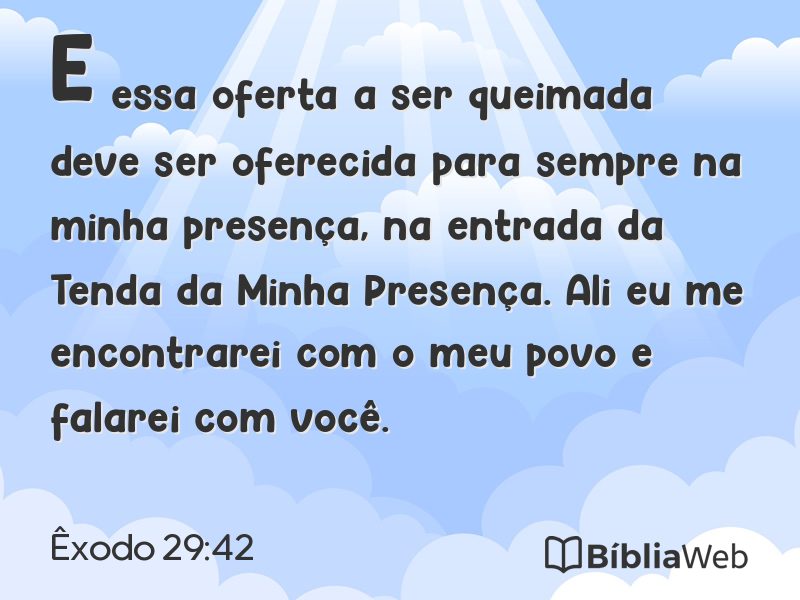 Êxodo 29:42 em imagem para compartilhar