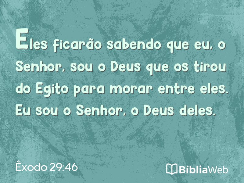 Êxodo 29:46 em imagem para compartilhar