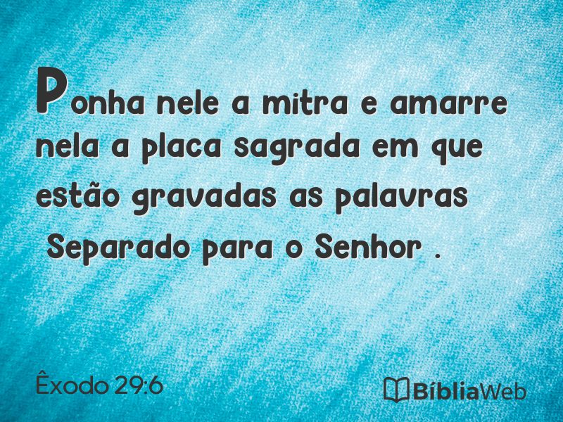 Êxodo 29:6 em imagem para compartilhar