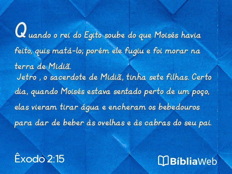 Êxodo 2:15 em imagem para compartilhar