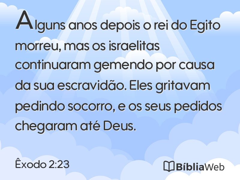 Êxodo 2:23 em imagem para compartilhar