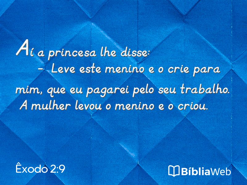 Êxodo 2:9 em imagem para compartilhar