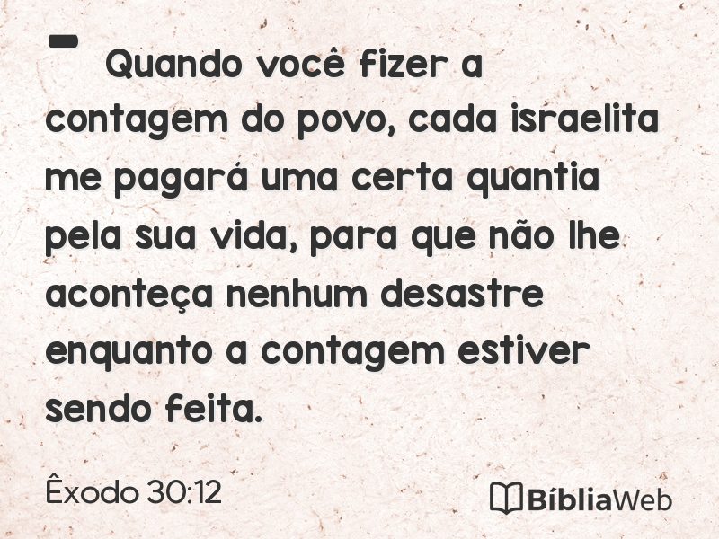Êxodo 30:12 em imagem para compartilhar