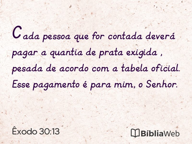 Êxodo 30:13 em imagem para compartilhar