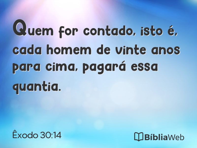 Êxodo 30:14 em imagem para compartilhar