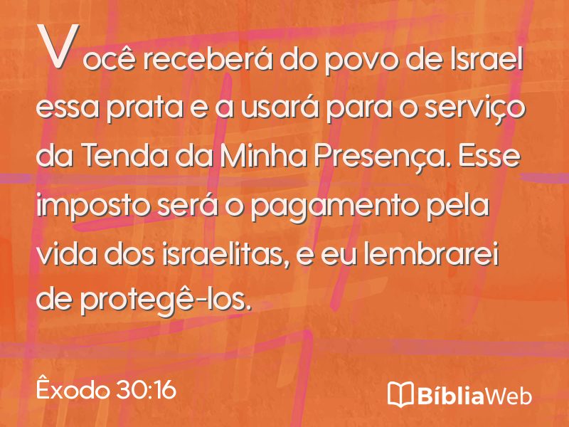 Êxodo 30:16 em imagem para compartilhar