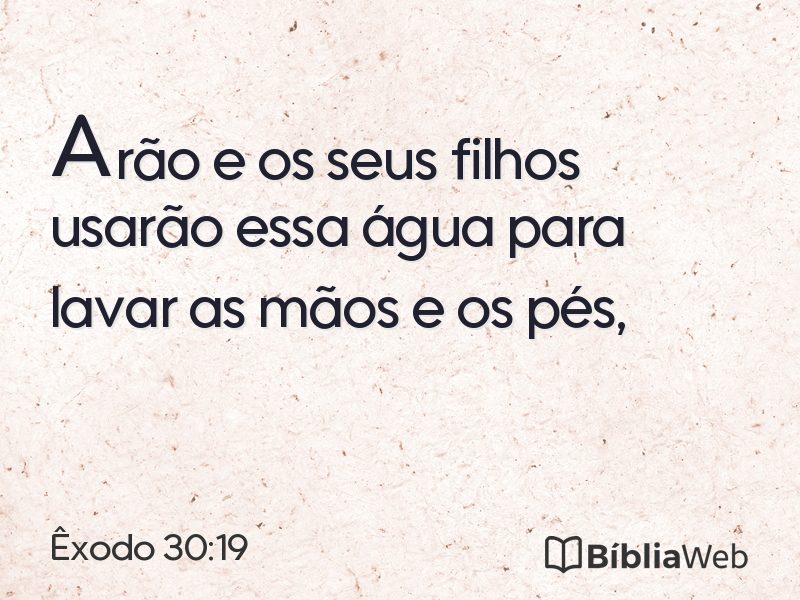 Êxodo 30:19 em imagem para compartilhar