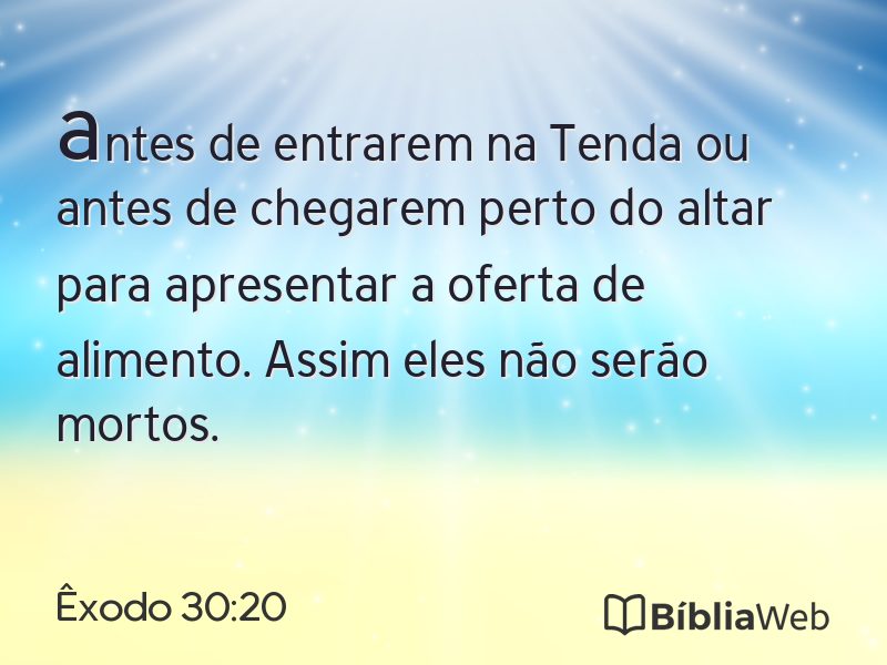 Êxodo 30:20 em imagem para compartilhar