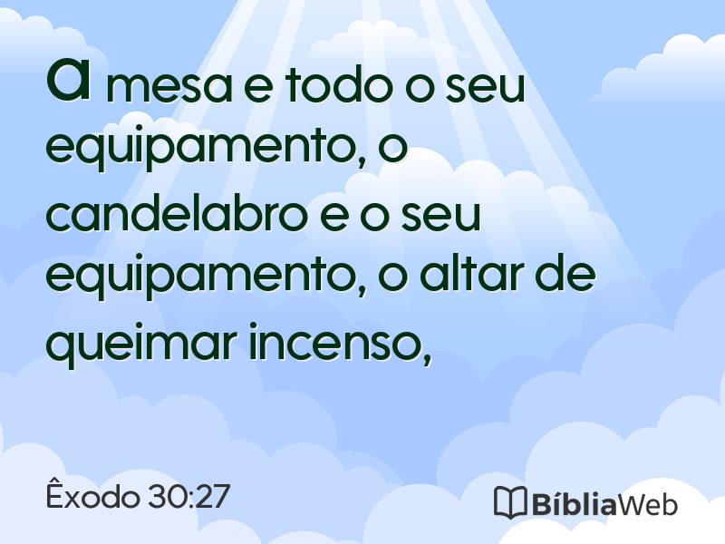 Êxodo 30:27 em imagem para compartilhar
