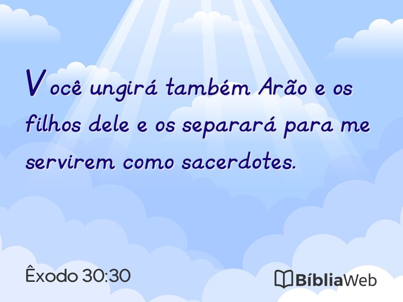 Êxodo 30:30 em imagem para compartilhar