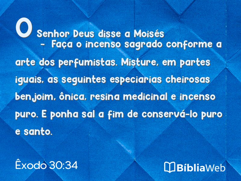 Êxodo 30:34 em imagem para compartilhar
