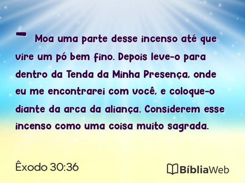 Êxodo 30:36 em imagem para compartilhar
