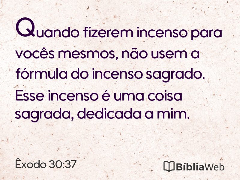 Êxodo 30:37 em imagem para compartilhar
