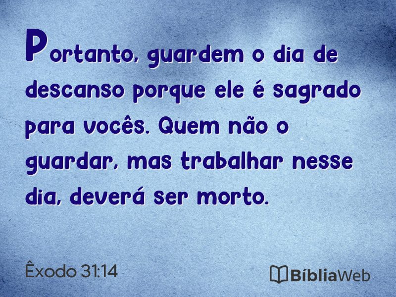 Êxodo 31:14 em imagem para compartilhar