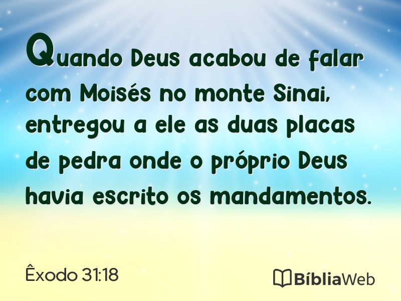 Êxodo 31:18 em imagem para compartilhar