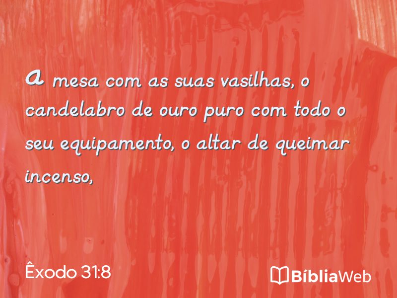 Êxodo 31:8 em imagem para compartilhar
